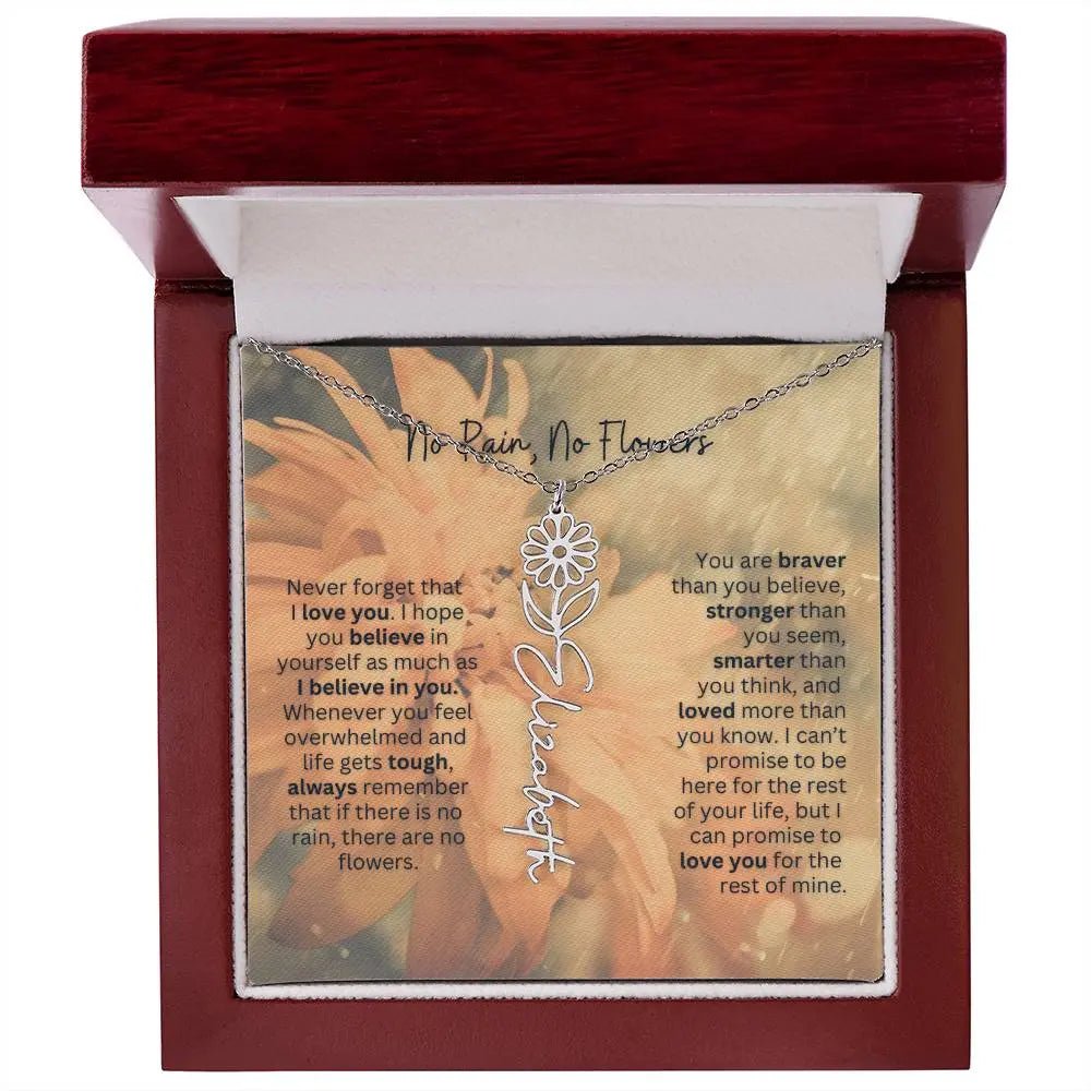 No Rain - No Flowers | Birth Necklace | Name Necklace | Elegant Jewelry for Wife, Daughter - Ever Trendy Essentials