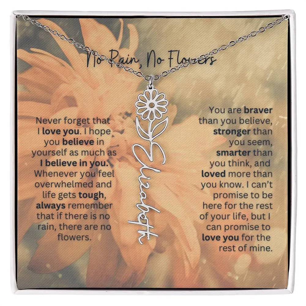 No Rain - No Flowers | Birth Necklace | Name Necklace | Elegant Jewelry for Wife, Daughter - Ever Trendy Essentials