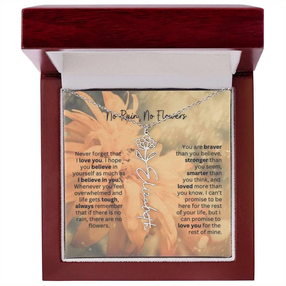 No Rain - No Flowers | Birth Necklace | Name Necklace | Elegant Jewelry for Wife, Daughter - Ever Trendy Essentials
