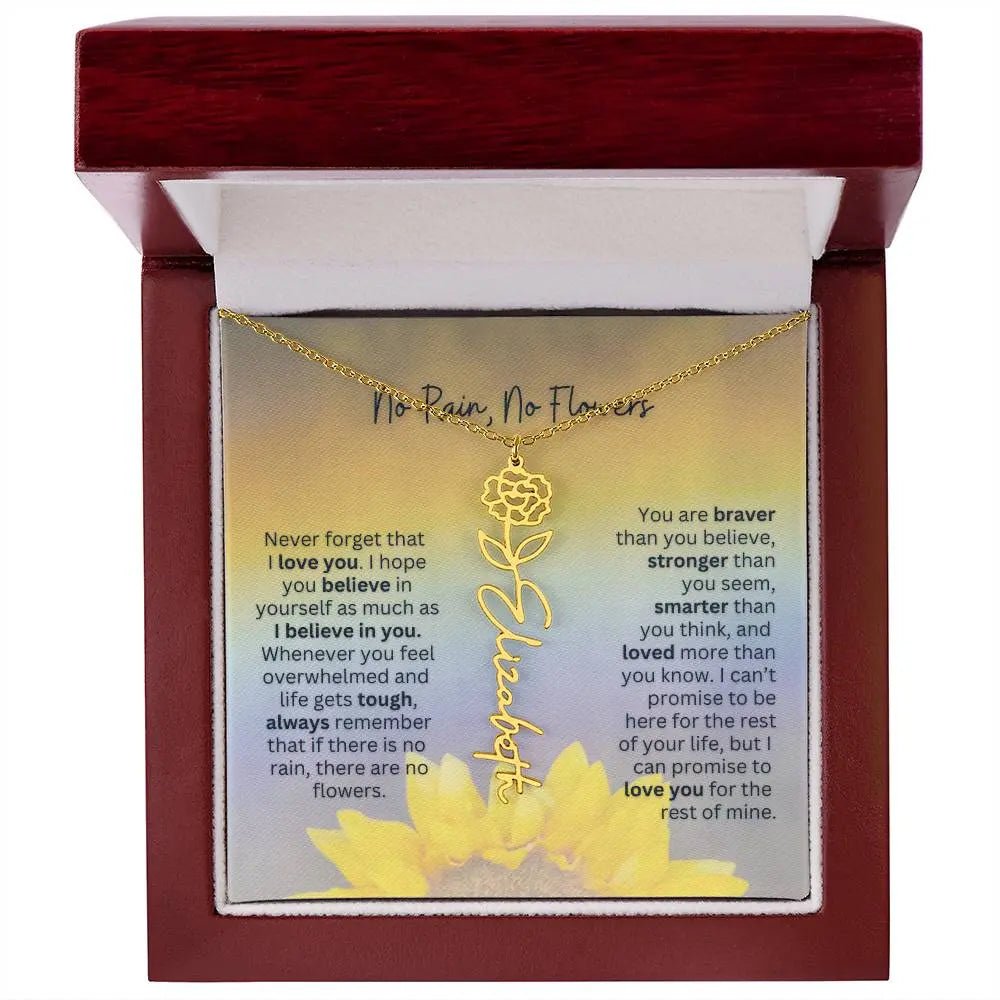 No Rain - No Flowers | Birth Necklace | Name Necklace | Jewelry for All Special Women: Wife, Soulmate, Daughter - Ever Trendy Essentials