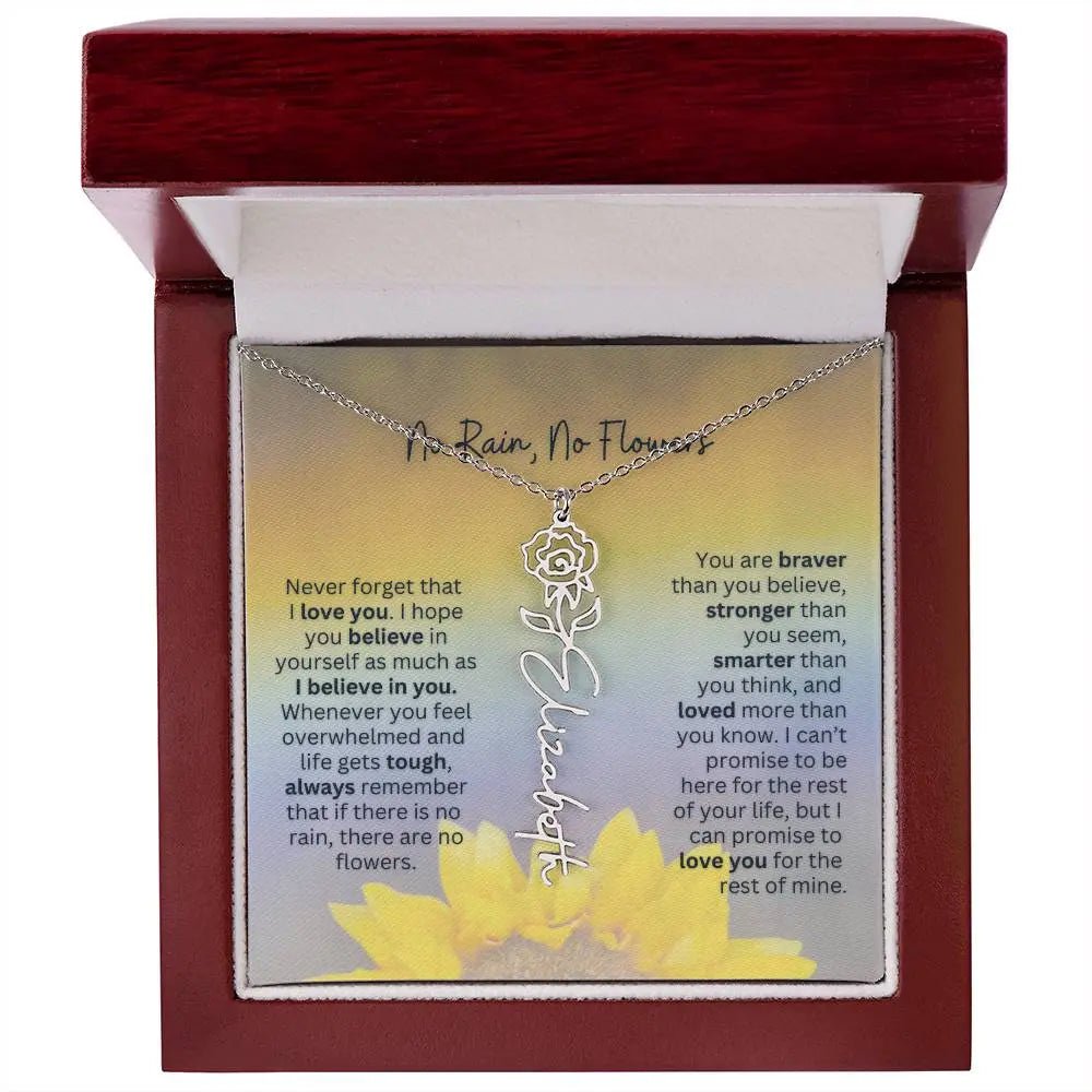No Rain - No Flowers | Birth Necklace | Name Necklace | Jewelry for All Special Women: Wife, Soulmate, Daughter - Ever Trendy Essentials