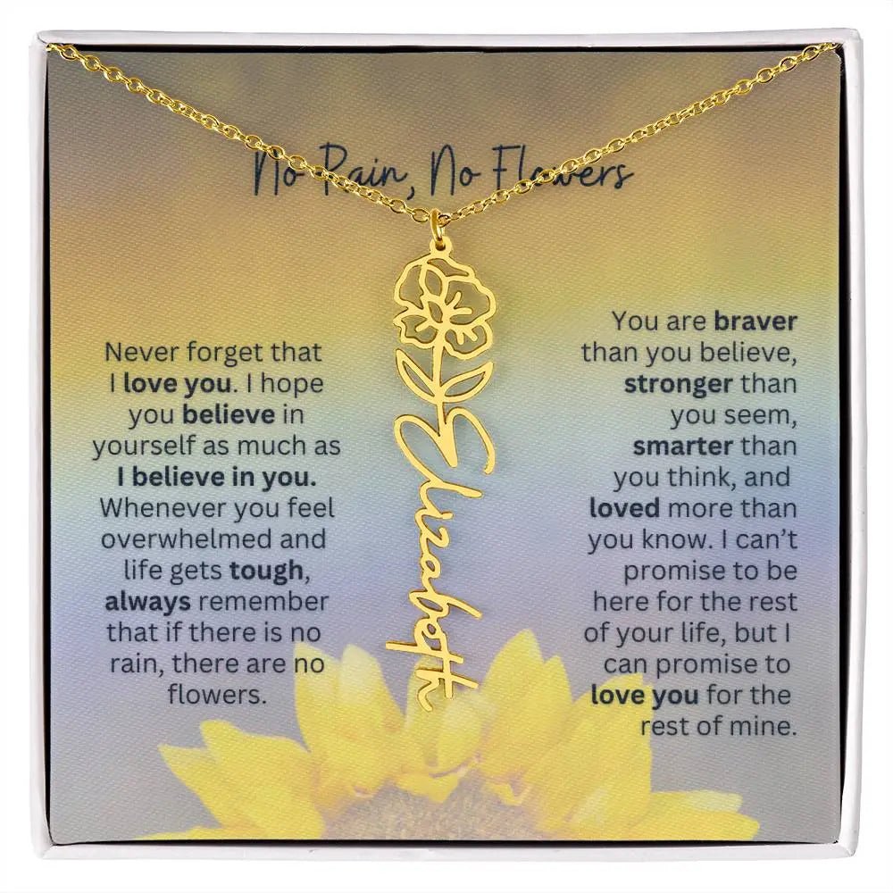 No Rain - No Flowers | Birth Necklace | Name Necklace | Jewelry for All Special Women: Wife, Soulmate, Daughter - Ever Trendy Essentials