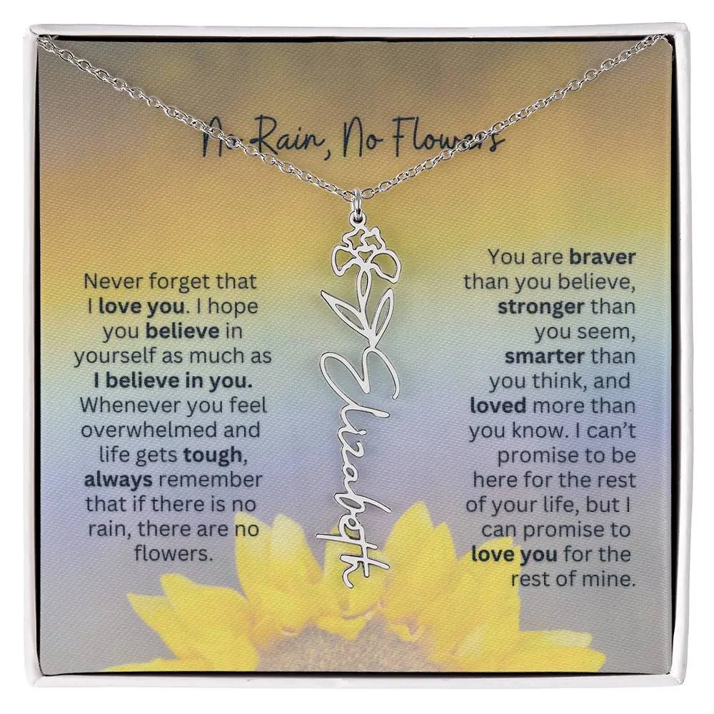 No Rain - No Flowers | Birth Necklace | Name Necklace | Jewelry for All Special Women: Wife, Soulmate, Daughter - Ever Trendy Essentials