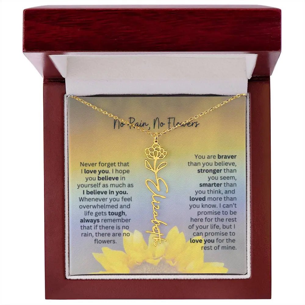 No Rain - No Flowers | Birth Necklace | Name Necklace | Jewelry for All Special Women: Wife, Soulmate, Daughter - Ever Trendy Essentials