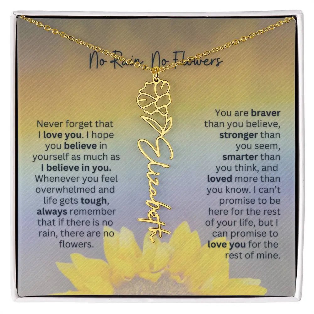 No Rain - No Flowers | Birth Necklace | Name Necklace | Jewelry for All Special Women: Wife, Soulmate, Daughter - Ever Trendy Essentials