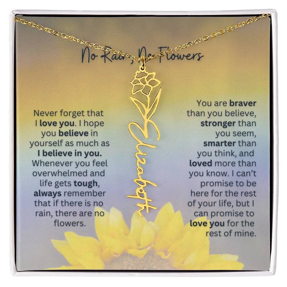 No Rain - No Flowers | Birth Necklace | Name Necklace | Jewelry for All Special Women: Wife, Soulmate, Daughter - Ever Trendy Essentials