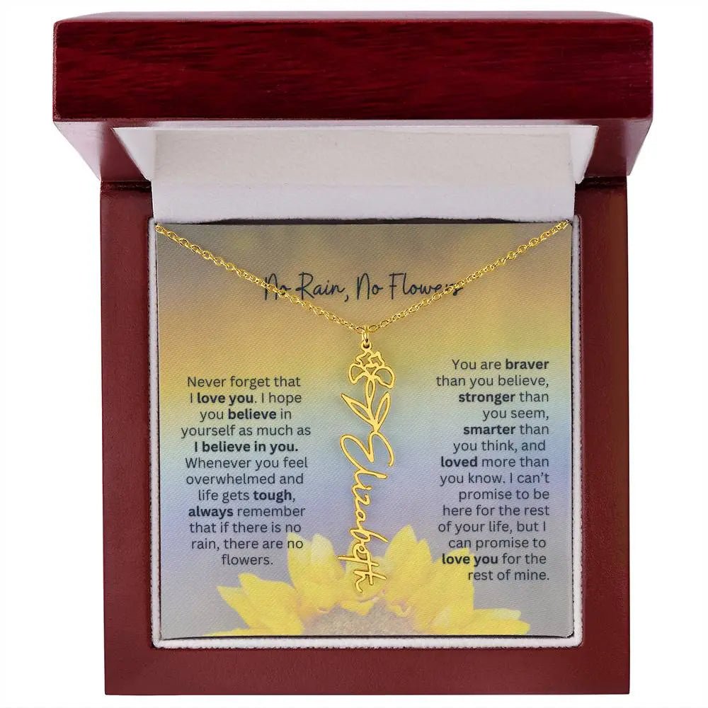 No Rain - No Flowers | Birth Necklace | Name Necklace | Jewelry for All Special Women: Wife, Soulmate, Daughter - Ever Trendy Essentials