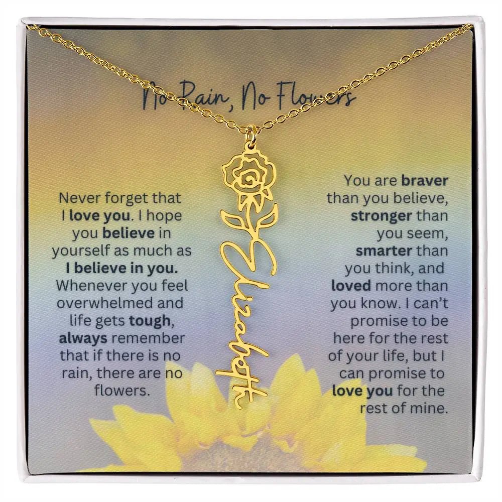 No Rain - No Flowers | Birth Necklace | Name Necklace | Jewelry for All Special Women: Wife, Soulmate, Daughter - Ever Trendy Essentials