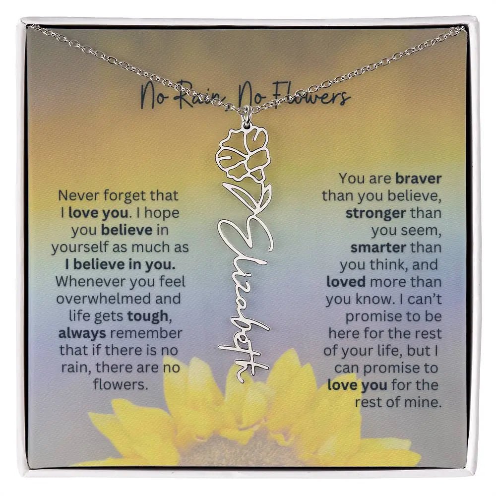 No Rain - No Flowers | Birth Necklace | Name Necklace | Jewelry for All Special Women: Wife, Soulmate, Daughter - Ever Trendy Essentials