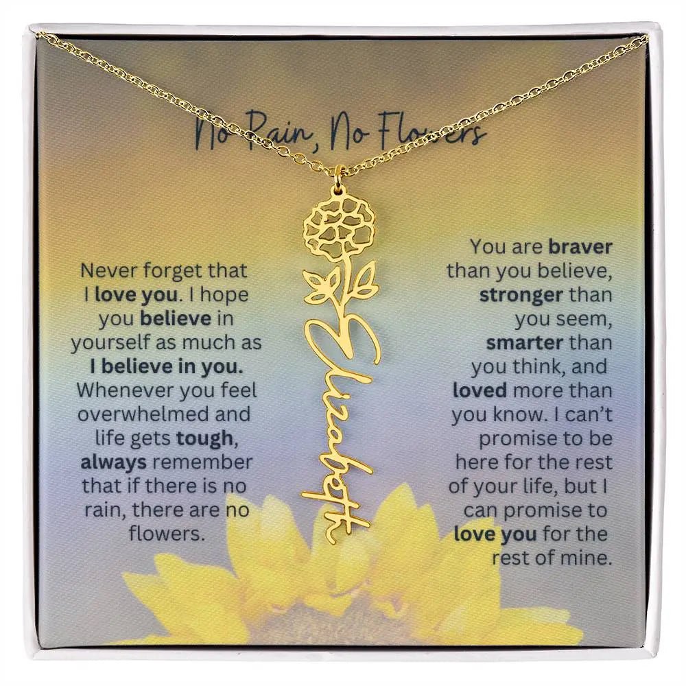 No Rain - No Flowers | Birth Necklace | Name Necklace | Jewelry for All Special Women: Wife, Soulmate, Daughter - Ever Trendy Essentials