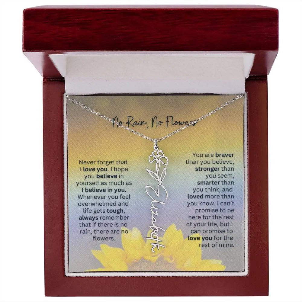 No Rain - No Flowers | Birth Necklace | Name Necklace | Jewelry for All Special Women: Wife, Soulmate, Daughter - Ever Trendy Essentials