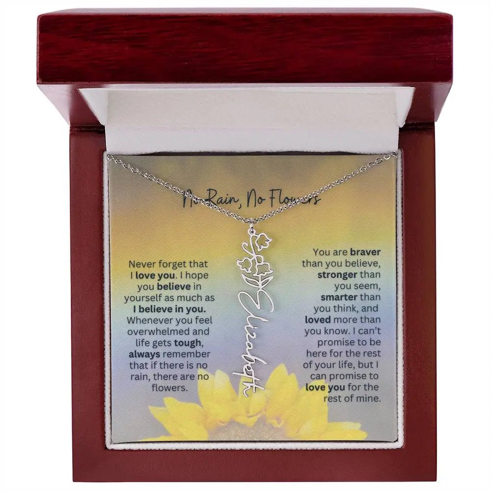 No Rain - No Flowers | Birth Necklace | Name Necklace | Jewelry for All Special Women: Wife, Soulmate, Daughter - Ever Trendy Essentials