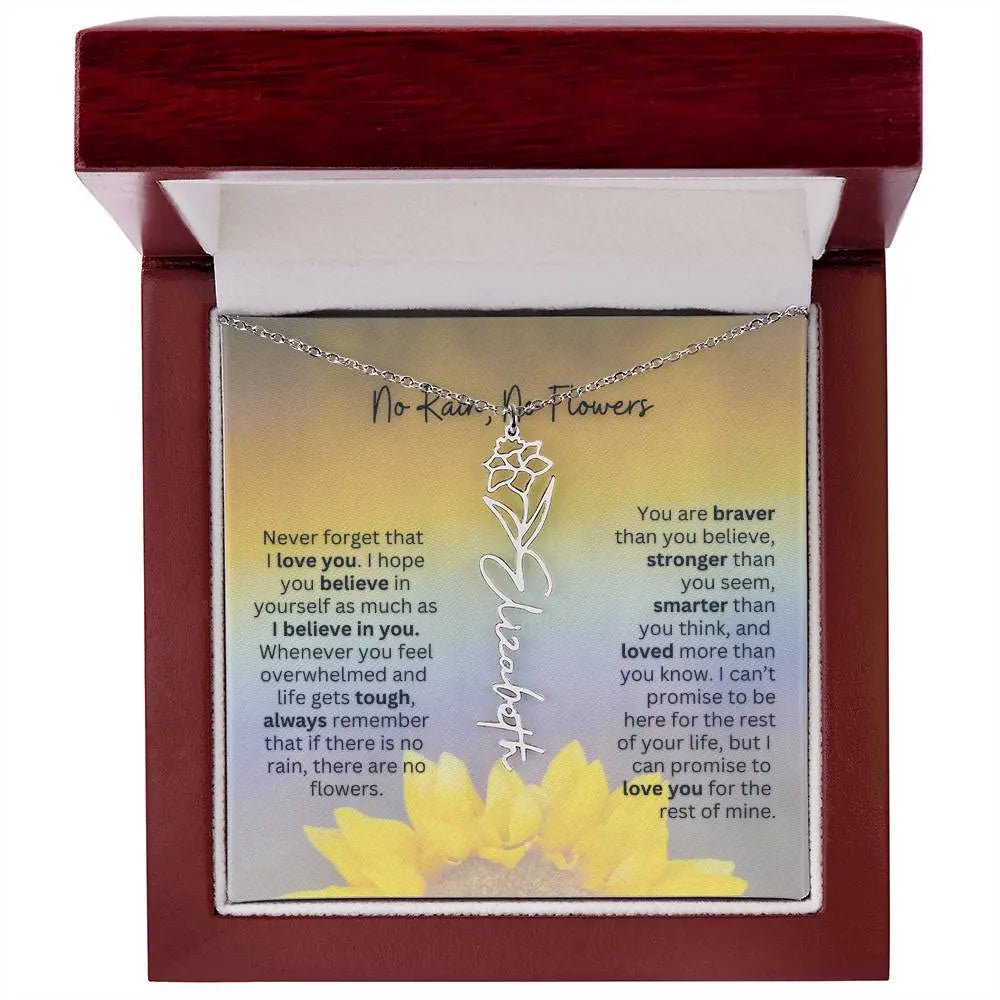 No Rain - No Flowers | Birth Necklace | Name Necklace | Jewelry for All Special Women: Wife, Soulmate, Daughter - Ever Trendy Essentials