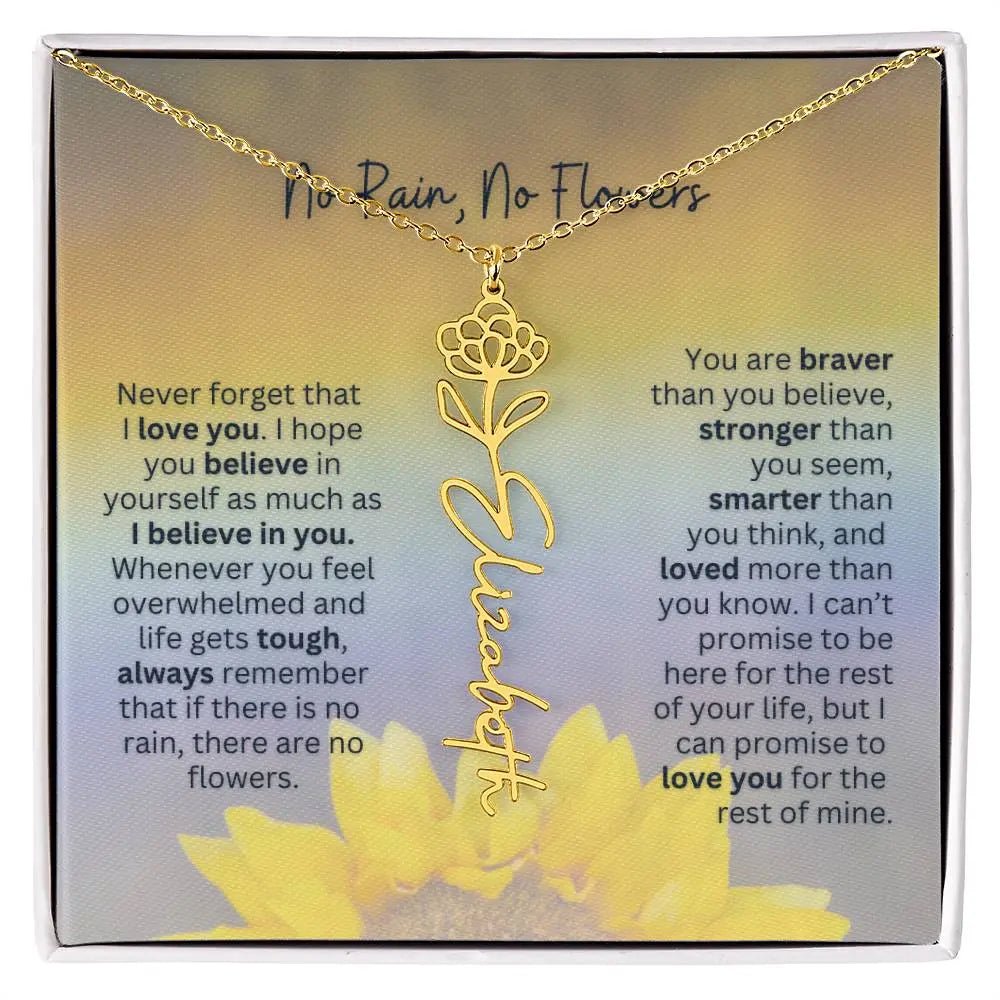 No Rain - No Flowers | Birth Necklace | Name Necklace | Jewelry for All Special Women: Wife, Soulmate, Daughter - Ever Trendy Essentials