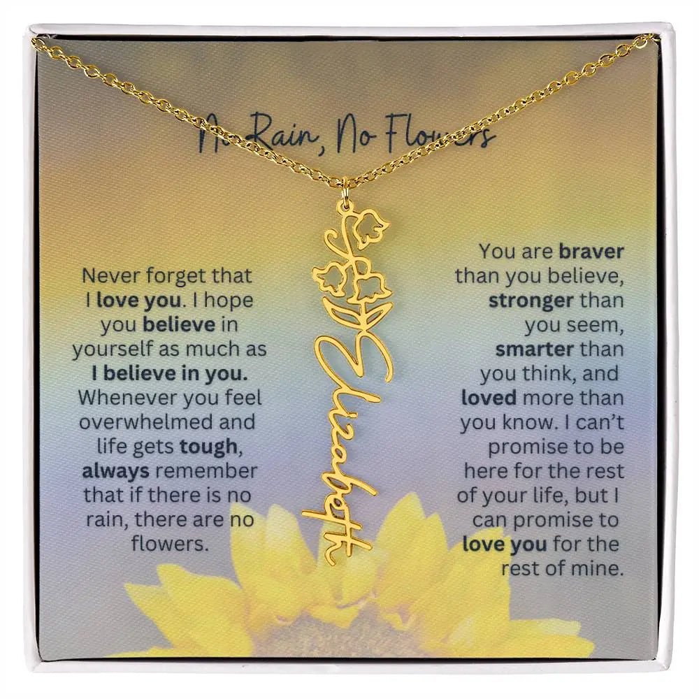 No Rain - No Flowers | Birth Necklace | Name Necklace | Jewelry for All Special Women: Wife, Soulmate, Daughter - Ever Trendy Essentials