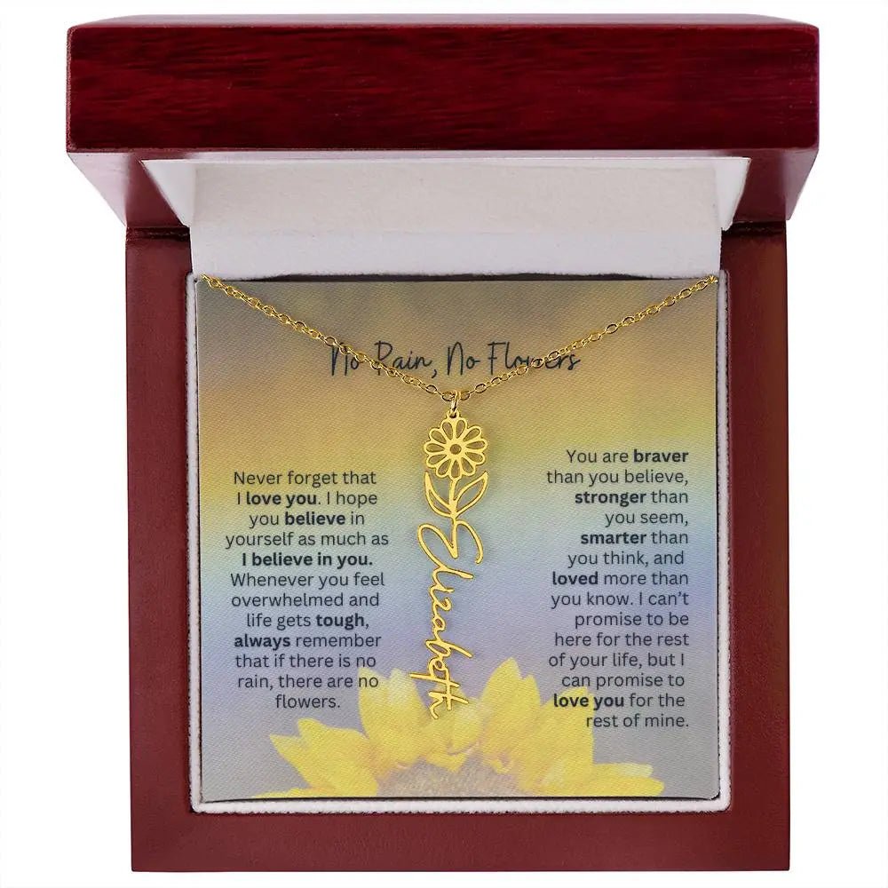 No Rain - No Flowers | Birth Necklace | Name Necklace | Jewelry for All Special Women: Wife, Soulmate, Daughter - Ever Trendy Essentials