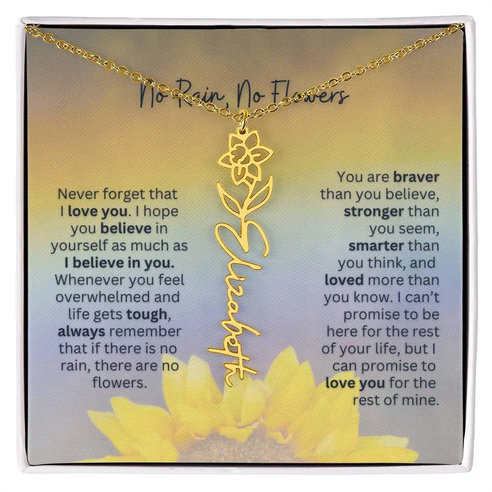 No Rain - No Flowers | Birth Necklace | Name Necklace | Jewelry for All Special Women: Wife, Soulmate, Daughter - Ever Trendy Essentials