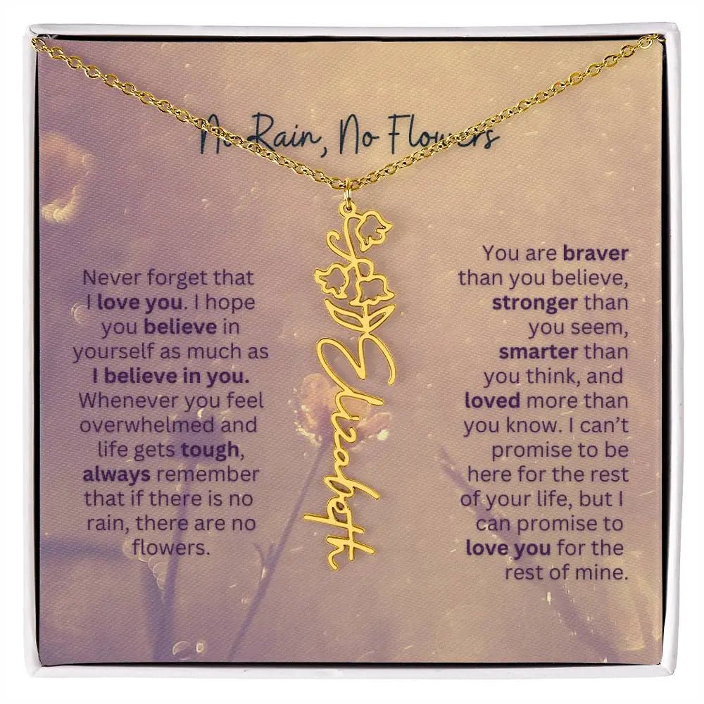 No Rain - No Flowers | Birth Necklace | Name Necklace | Jewelry Gift for Every Special Woman: Mom, Wife, Daughter, and Soulmate - Ever Trendy Essentials