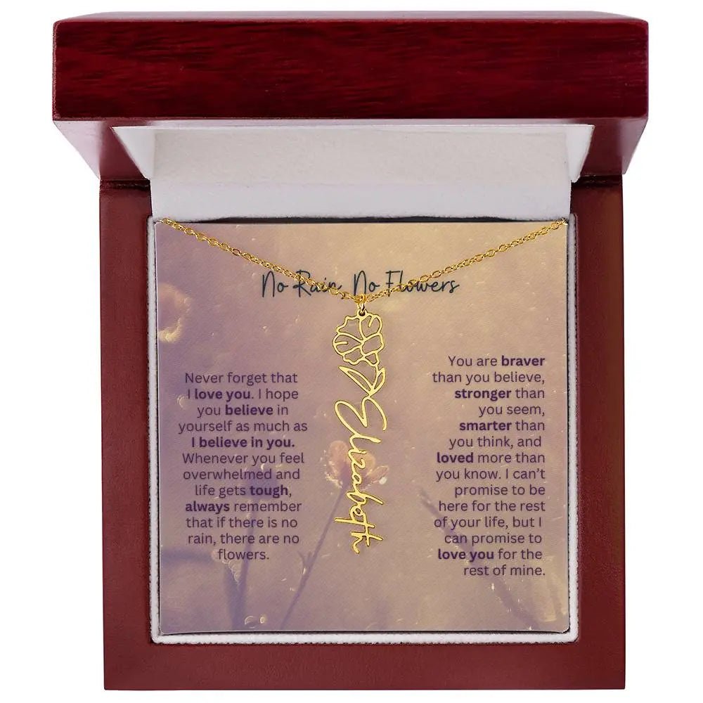 No Rain - No Flowers | Birth Necklace | Name Necklace | Jewelry Gift for Every Special Woman: Mom, Wife, Daughter, and Soulmate - Ever Trendy Essentials