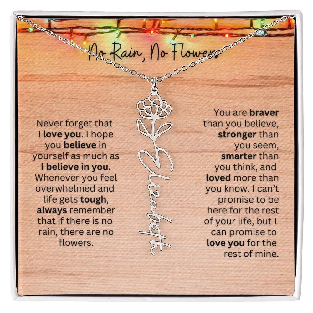 No Rain - No Flowers | Birth Necklace | Name Necklace | Perfect Christmas Gift for Mom, Wife, Daughter, Sister, Best Friend, and Grandma - Ever Trendy Essentials