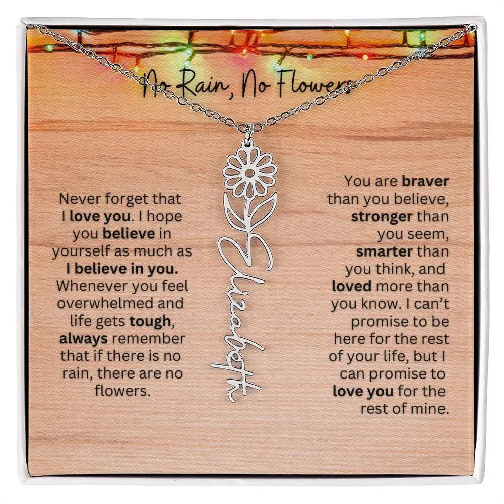 No Rain - No Flowers | Birth Necklace | Name Necklace | Perfect Christmas Gift for Mom, Wife, Daughter, Sister, Best Friend, and Grandma - Ever Trendy Essentials