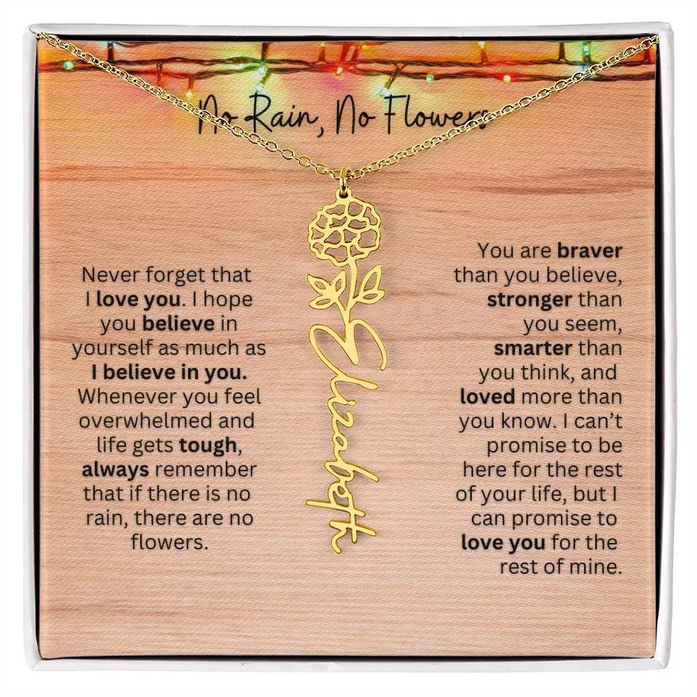 No Rain - No Flowers | Birth Necklace | Name Necklace | Perfect Christmas Gift for Mom, Wife, Daughter, Sister, Best Friend, and Grandma - Ever Trendy Essentials