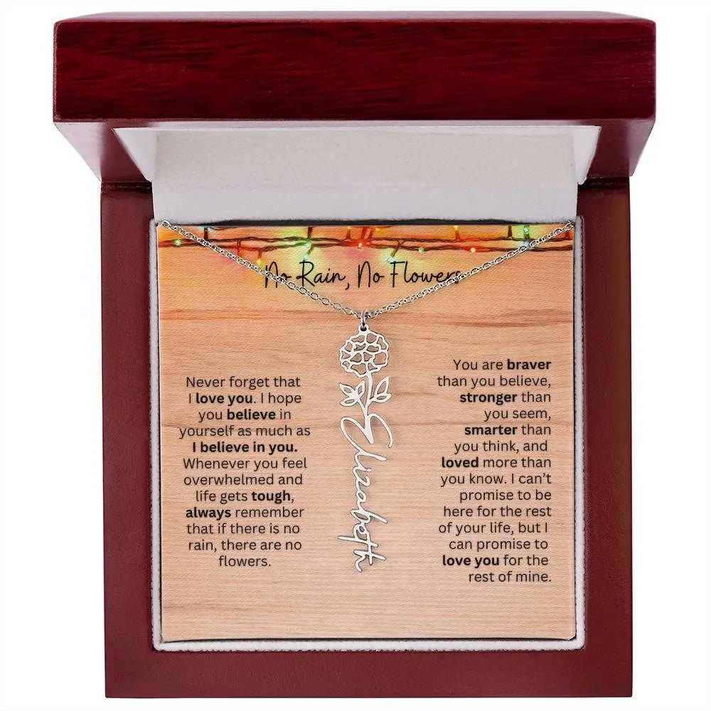No Rain - No Flowers | Birth Necklace | Name Necklace | Perfect Christmas Gift for Mom, Wife, Daughter, Sister, Best Friend, and Grandma - Ever Trendy Essentials
