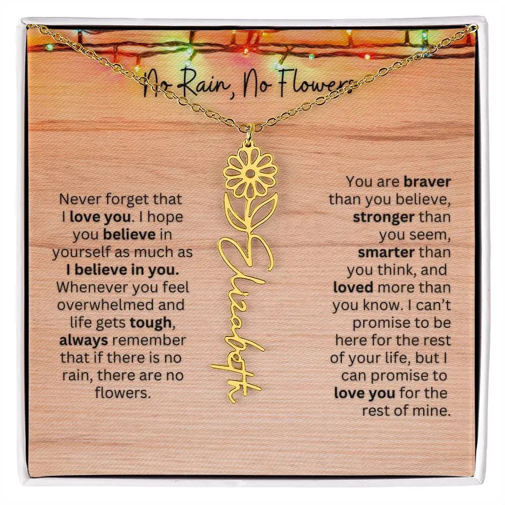No Rain - No Flowers | Birth Necklace | Name Necklace | Perfect Christmas Gift for Mom, Wife, Daughter, Sister, Best Friend, and Grandma - Ever Trendy Essentials