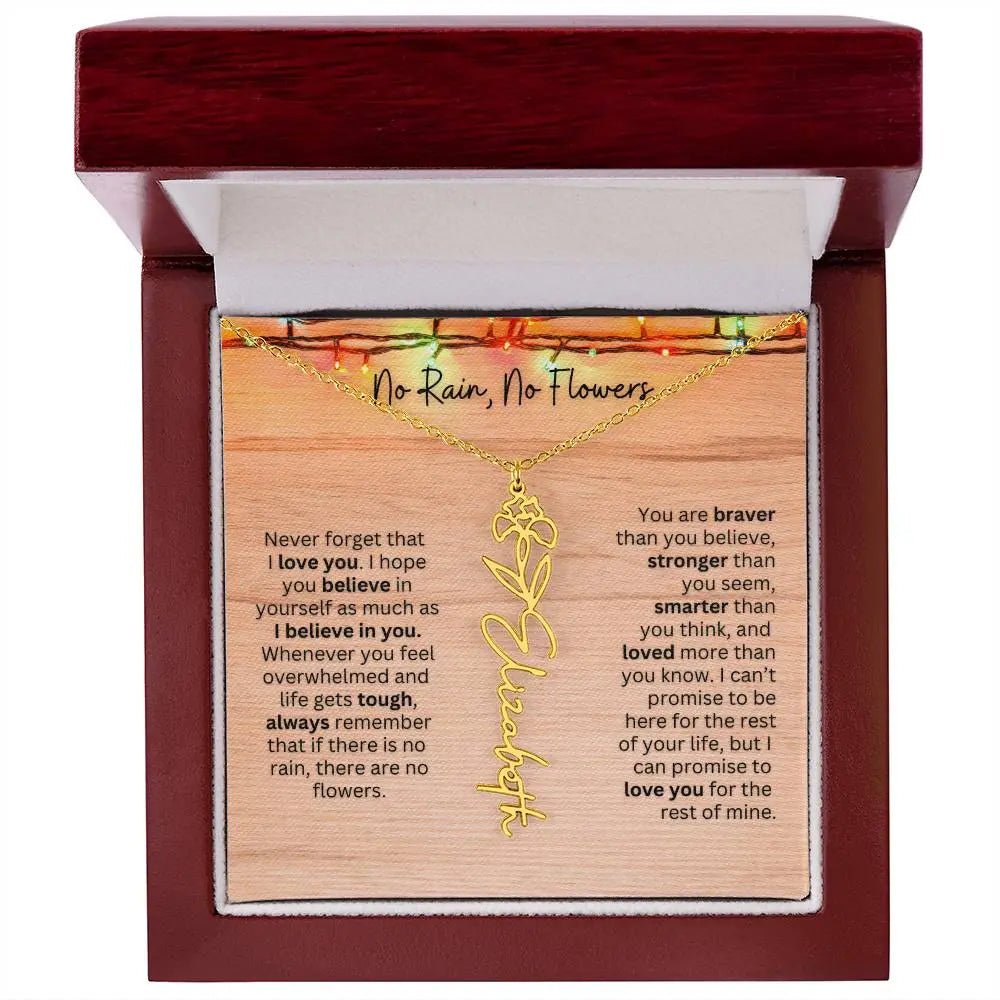 No Rain - No Flowers | Birth Necklace | Name Necklace | Perfect Christmas Gift for Mom, Wife, Daughter, Sister, Best Friend, and Grandma - Ever Trendy Essentials