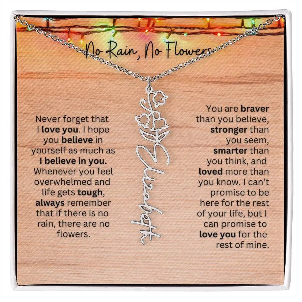 No Rain - No Flowers | Birth Necklace | Name Necklace | Perfect Christmas Gift for Mom, Wife, Daughter, Sister, Best Friend, and Grandma - Ever Trendy Essentials