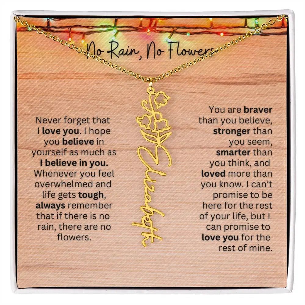 No Rain - No Flowers | Birth Necklace | Name Necklace | Perfect Christmas Gift for Mom, Wife, Daughter, Sister, Best Friend, and Grandma - Ever Trendy Essentials