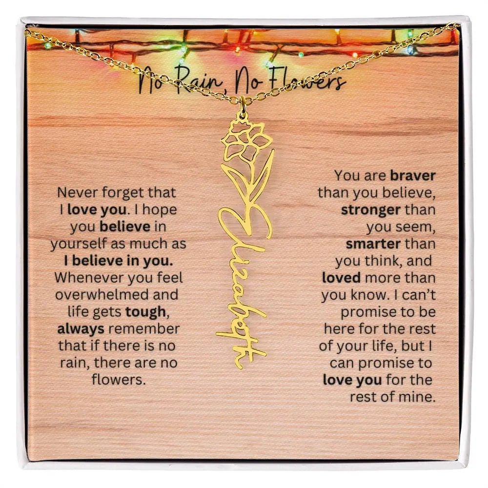 No Rain - No Flowers | Birth Necklace | Name Necklace | Perfect Christmas Gift for Mom, Wife, Daughter, Sister, Best Friend, and Grandma - Ever Trendy Essentials