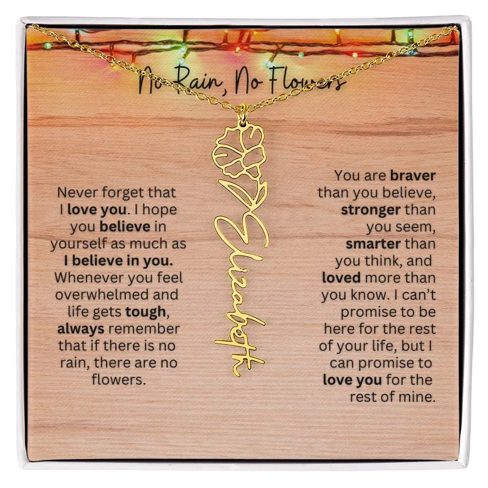 No Rain - No Flowers | Birth Necklace | Name Necklace | Perfect Christmas Gift for Mom, Wife, Daughter, Sister, Best Friend, and Grandma - Ever Trendy Essentials
