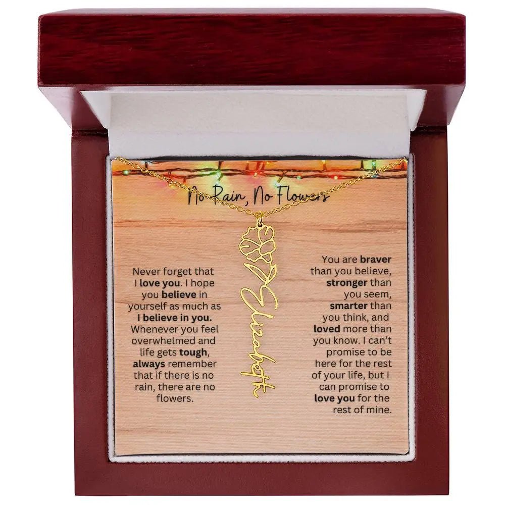 No Rain - No Flowers | Birth Necklace | Name Necklace | Perfect Christmas Gift for Mom, Wife, Daughter, Sister, Best Friend, and Grandma - Ever Trendy Essentials