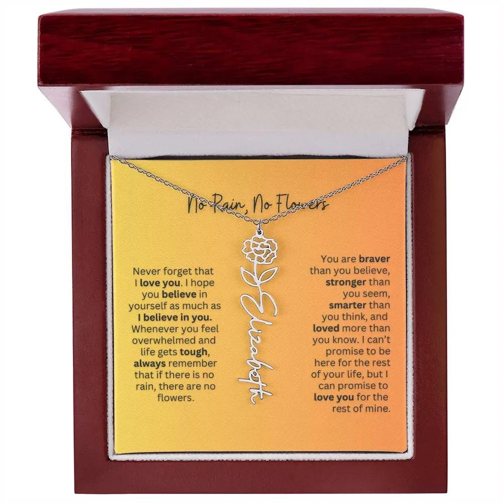 No Rain - No Flowers | Birth Necklace | Name Necklace | Personalized Jewelry Gift for Mom - Ever Trendy Essentials