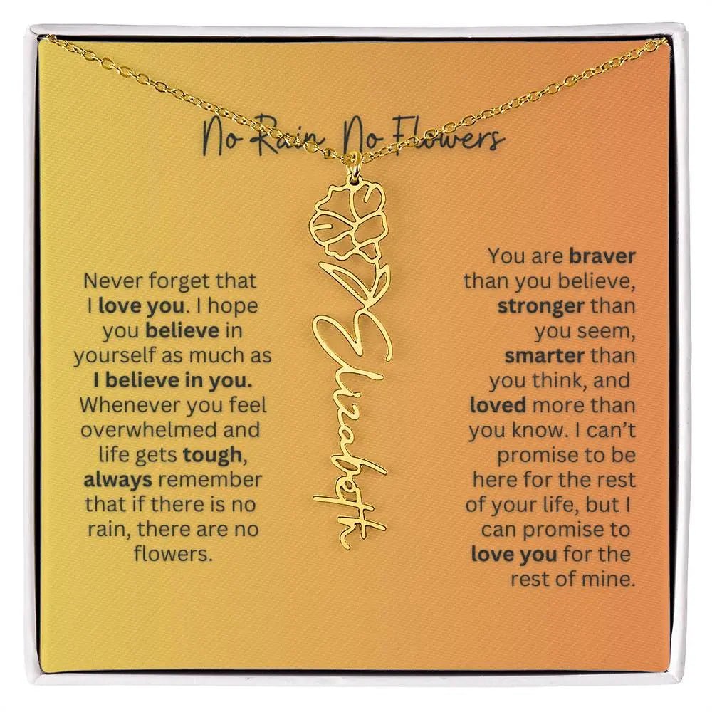 No Rain - No Flowers | Birth Necklace | Name Necklace | Personalized Jewelry Gift for Mom - Ever Trendy Essentials