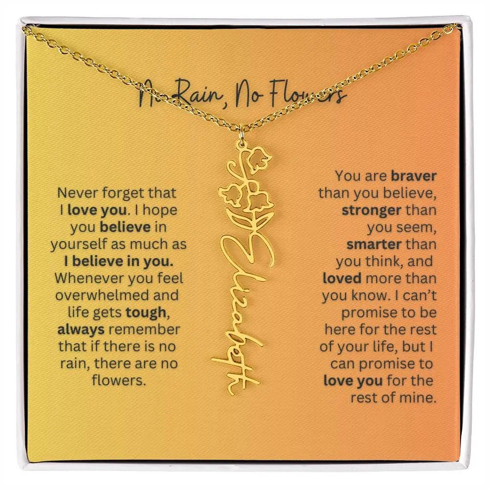 No Rain - No Flowers | Birth Necklace | Name Necklace | Personalized Jewelry Gift for Mom - Ever Trendy Essentials