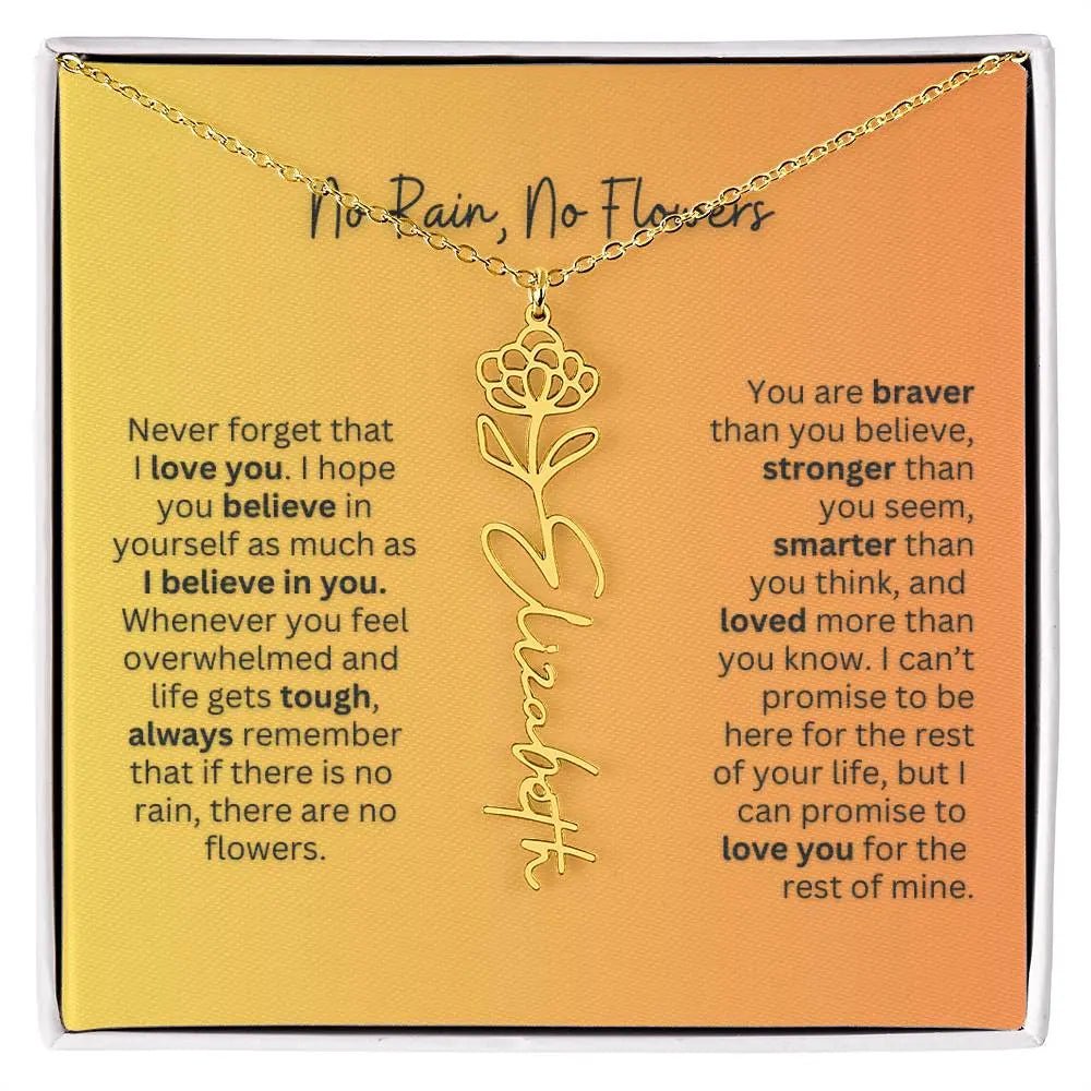 No Rain - No Flowers | Birth Necklace | Name Necklace | Personalized Jewelry Gift for Mom - Ever Trendy Essentials