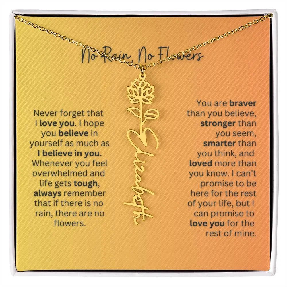 No Rain - No Flowers | Birth Necklace | Name Necklace | Personalized Jewelry Gift for Mom - Ever Trendy Essentials