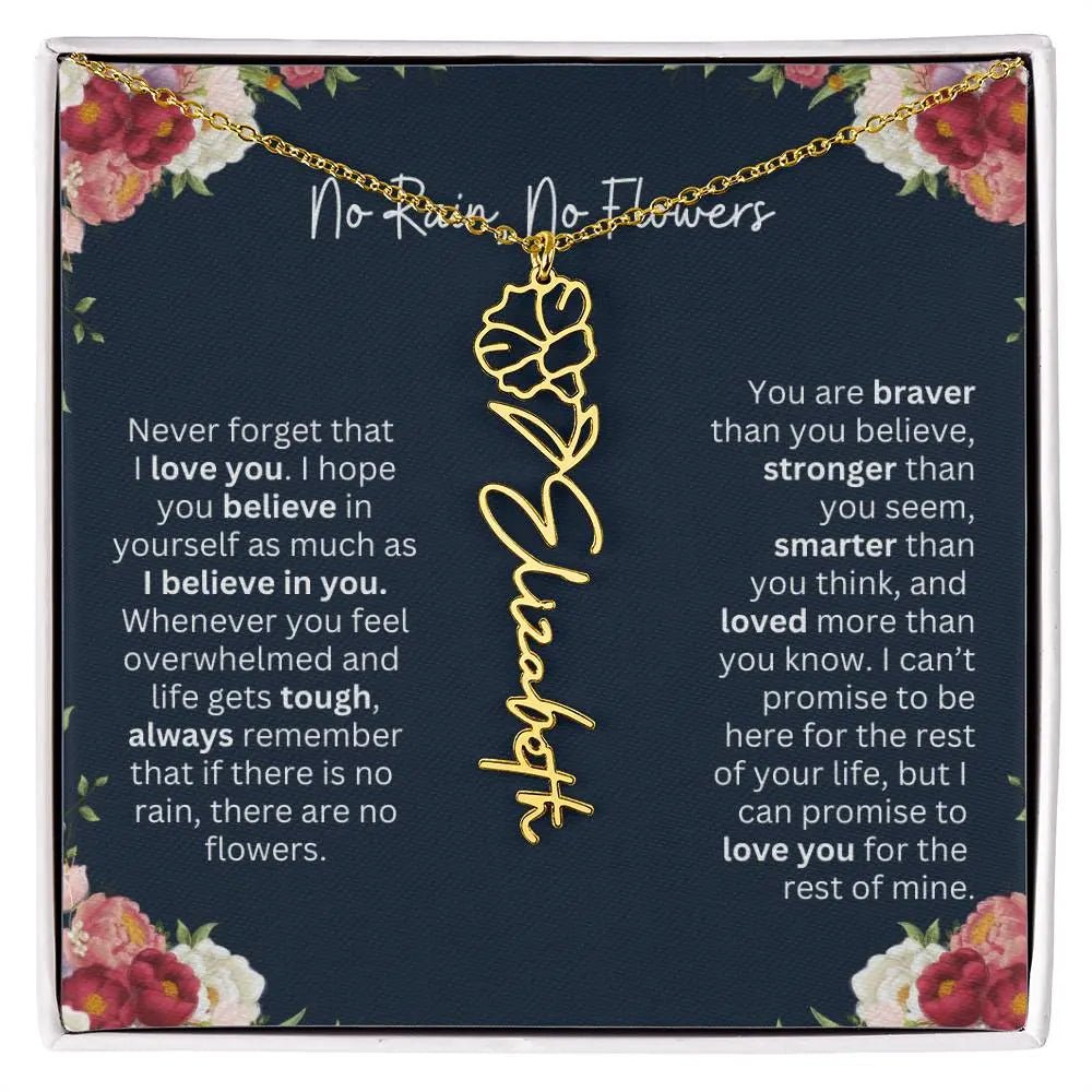 No Rain - No Flowers | Birth Necklace | Name Necklace | Personalized Jewelry Gift for Mom, Wife, Daughter, Sister, and Soulmate - Ever Trendy Essentials