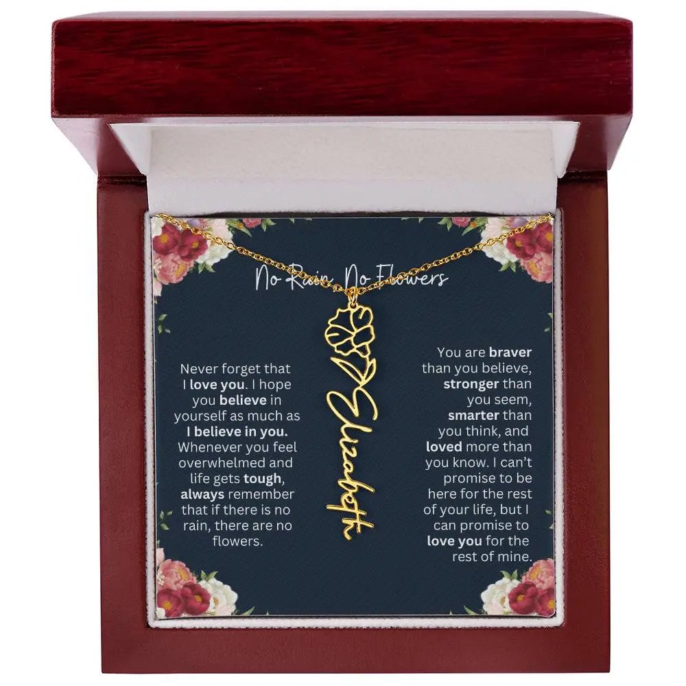 No Rain - No Flowers | Birth Necklace | Name Necklace | Personalized Jewelry Gift for Mom, Wife, Daughter, Sister, and Soulmate - Ever Trendy Essentials