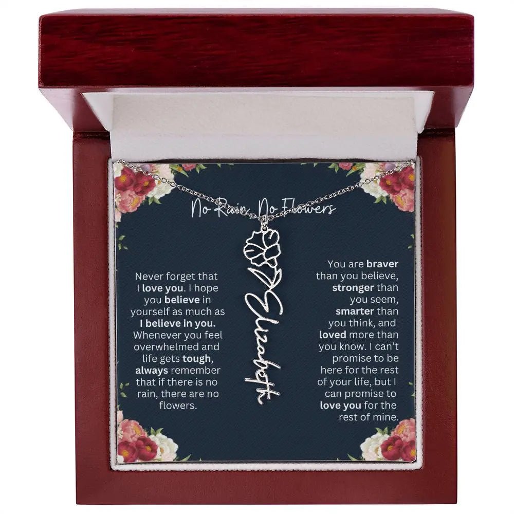 No Rain - No Flowers | Birth Necklace | Name Necklace | Personalized Jewelry Gift for Mom, Wife, Daughter, Sister, and Soulmate - Ever Trendy Essentials