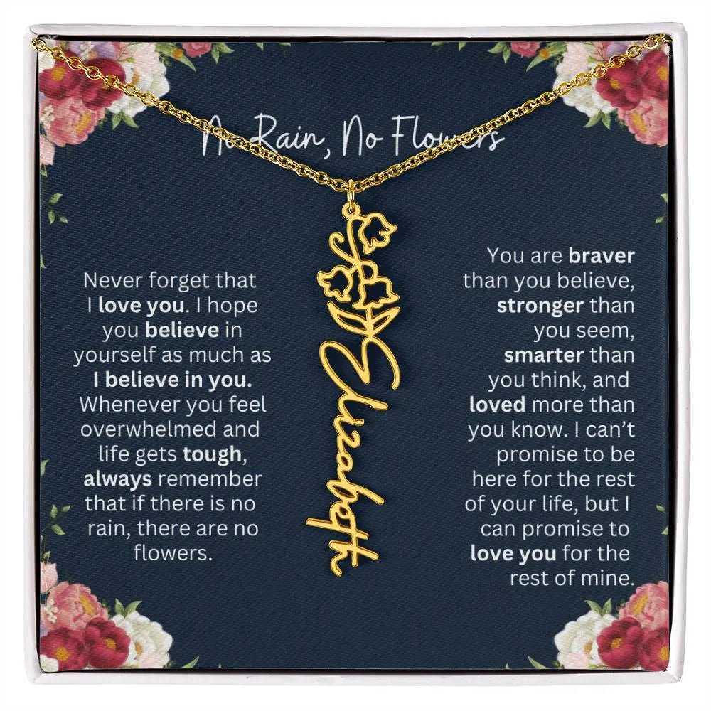 No Rain - No Flowers | Birth Necklace | Name Necklace | Personalized Jewelry Gift for Mom, Wife, Daughter, Sister, and Soulmate - Ever Trendy Essentials