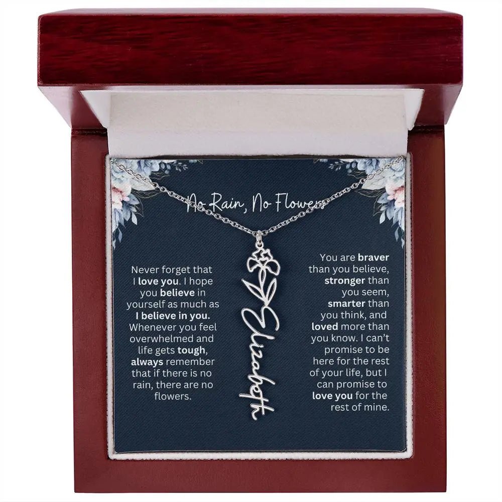 No Rain - No Flowers | Birth Necklace | Name Necklace | Special Gift from Dad to Daughter - Ever Trendy Essentials