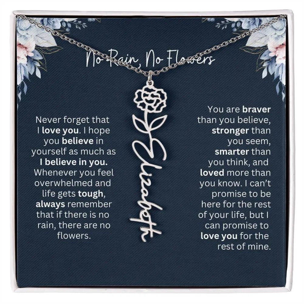 No Rain - No Flowers | Birth Necklace | Name Necklace | Special Gift from Dad to Daughter - Ever Trendy Essentials