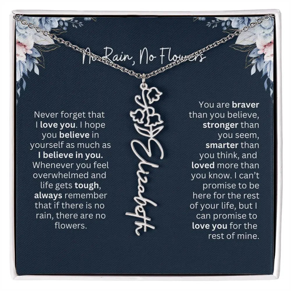No Rain - No Flowers | Birth Necklace | Name Necklace | Special Gift from Dad to Daughter - Ever Trendy Essentials
