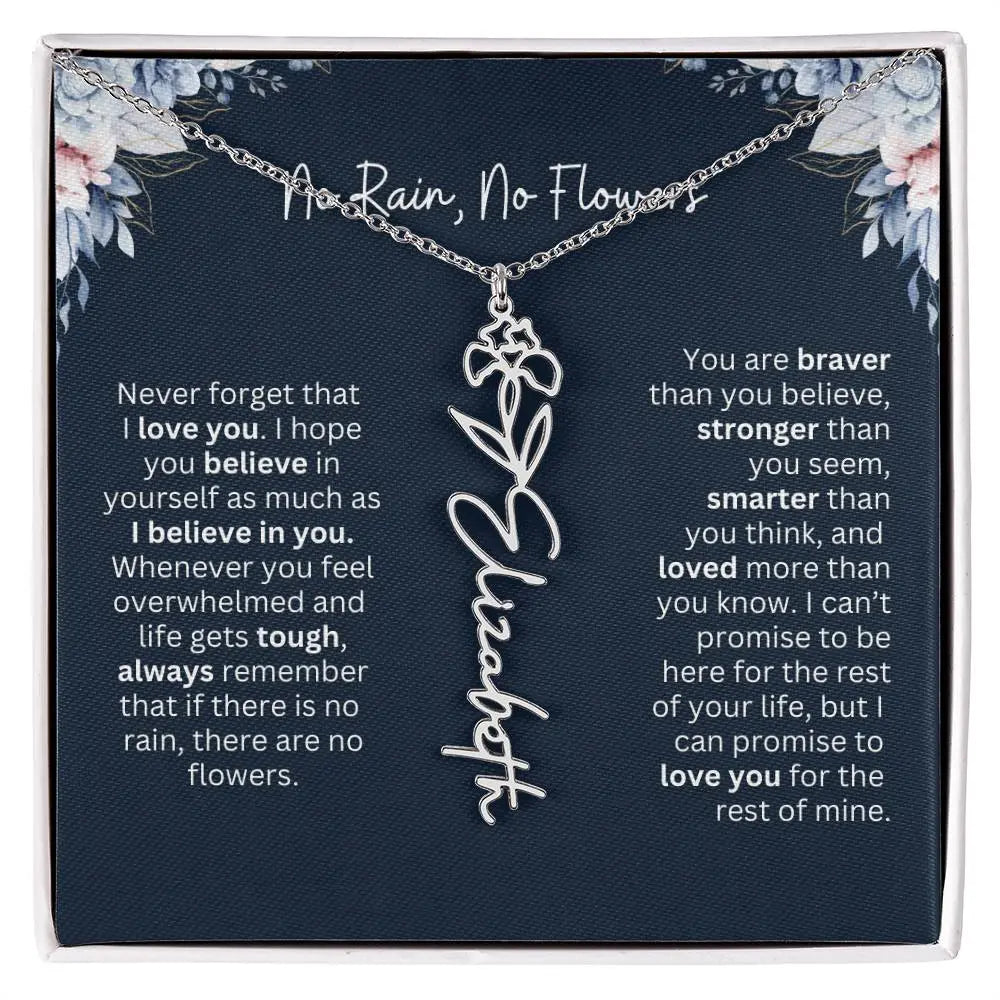 No Rain - No Flowers | Birth Necklace | Name Necklace | Special Gift from Dad to Daughter - Ever Trendy Essentials