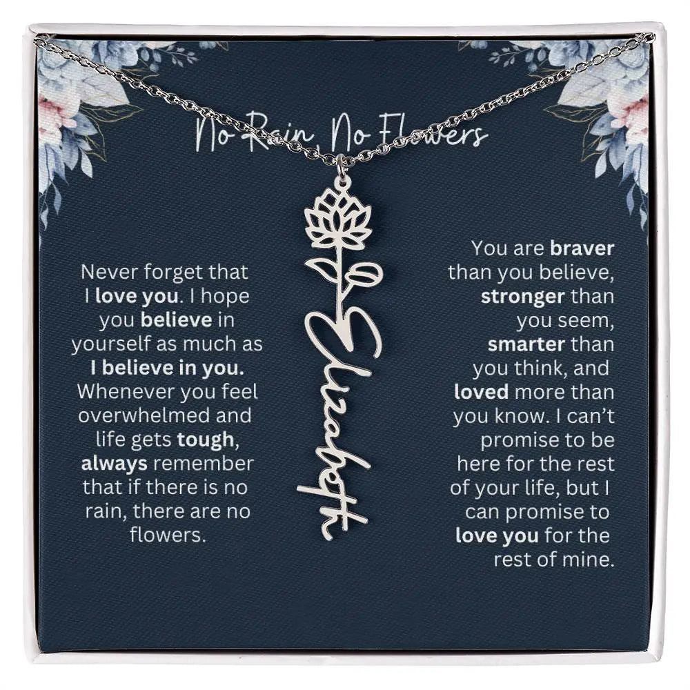 No Rain - No Flowers | Birth Necklace | Name Necklace | Special Gift from Dad to Daughter - Ever Trendy Essentials