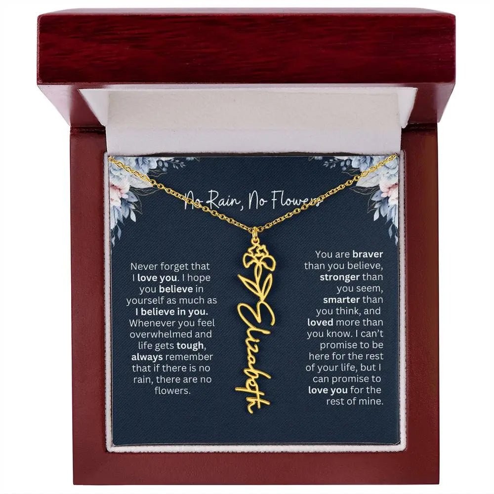 No Rain - No Flowers | Birth Necklace | Name Necklace | Special Gift from Dad to Daughter - Ever Trendy Essentials