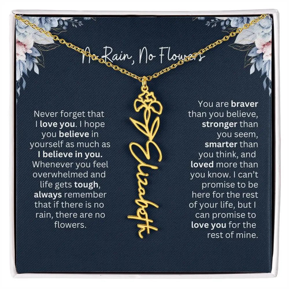 No Rain - No Flowers | Birth Necklace | Name Necklace | Special Gift from Dad to Daughter - Ever Trendy Essentials